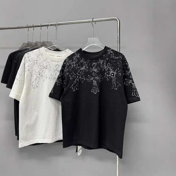 Heavy industry washed and distressed casual short-sleeved T-shirts for men and women