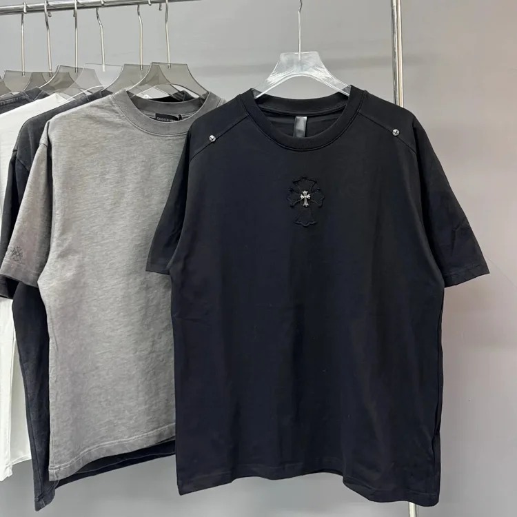 Heavy industry washed and distressed casual short-sleeved T-shirts for men and women