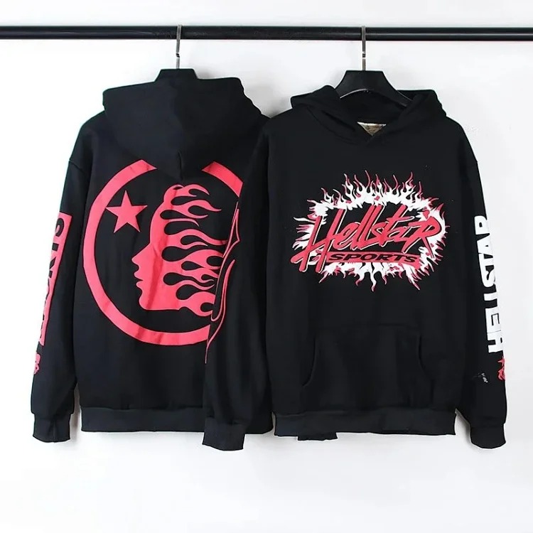 [hello series] fog high street washed and distressed heavy worker head print casual sweatshirt couple wear hoodie