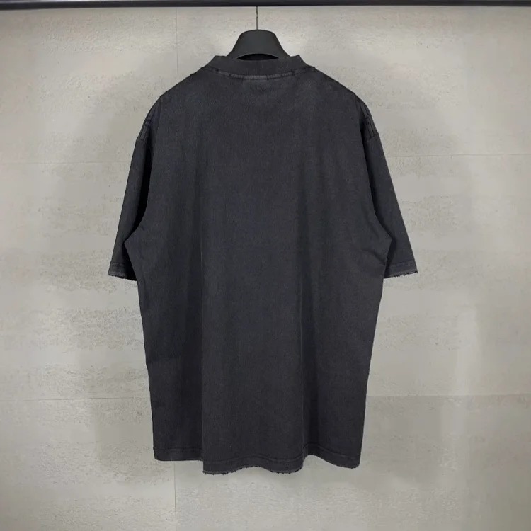 Paris high B home SS25 new 3M artistic letter print washed and worn loose short-sleeved T-shirt