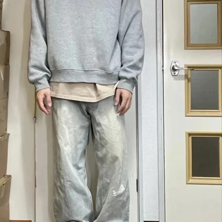 Chest printed extra thick fleece plus velvet warm round neck pullover sweatshirt