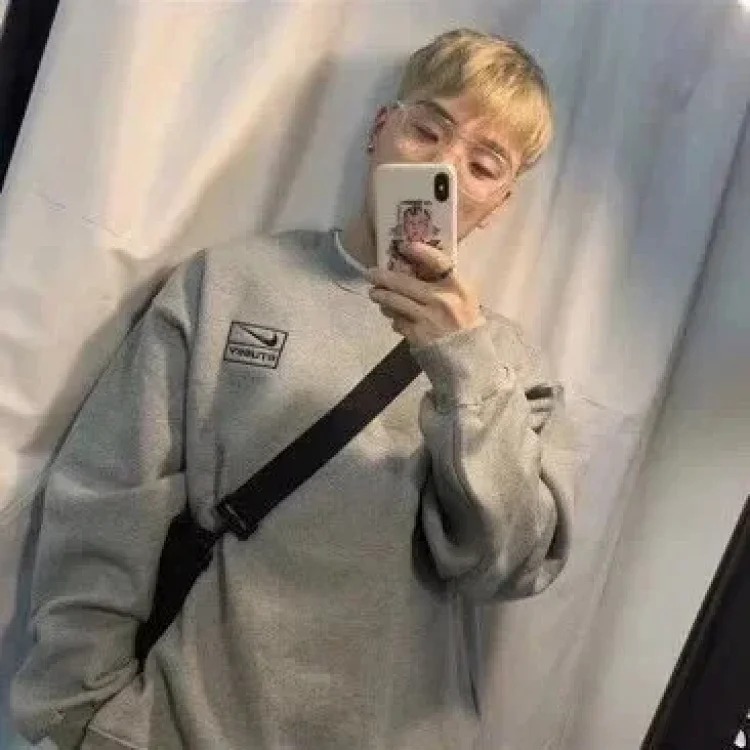 Chest printed extra thick fleece plus velvet warm round neck pullover sweatshirt