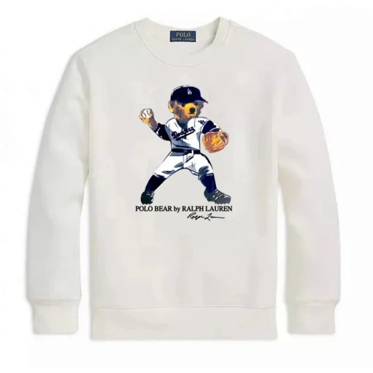 Round Neck Bear Ralph Lauren Autumn Couple Sweatshirt for Men and Women