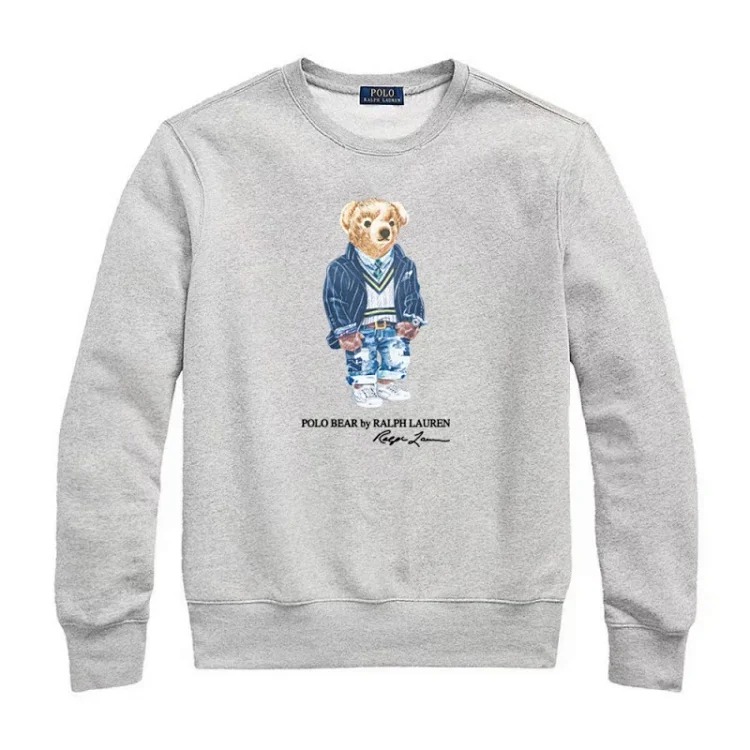 Round Neck Bear Ralph Lauren Autumn Couple Sweatshirt for Men and Women