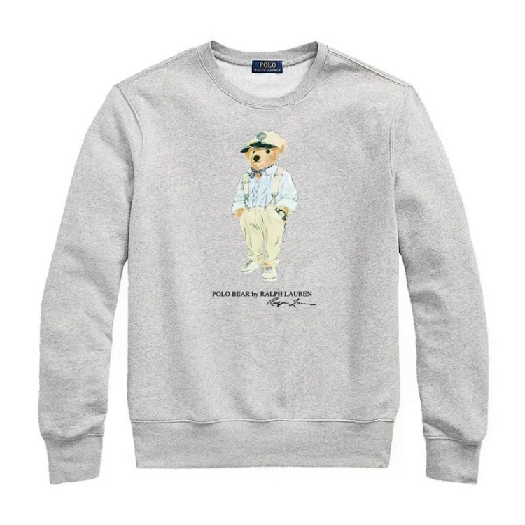 Round Neck Bear Ralph Lauren Autumn Couple Sweatshirt for Men and Women