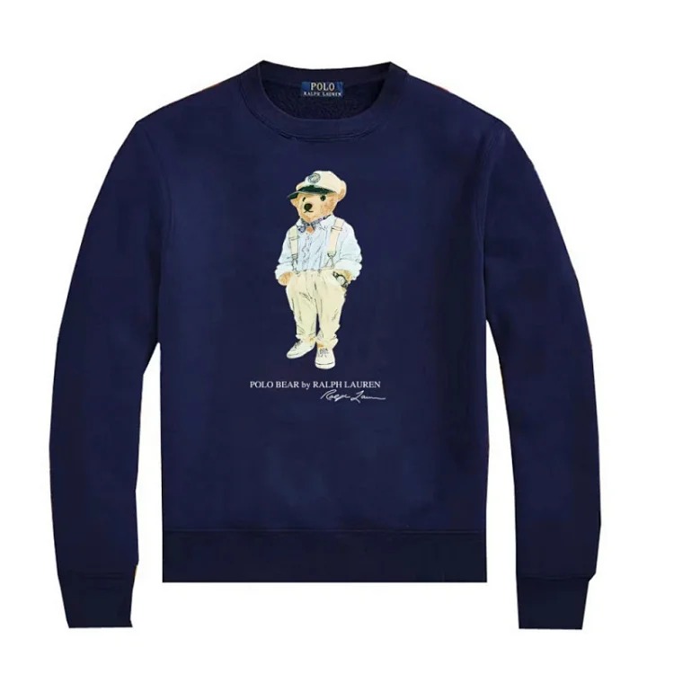 Round Neck Bear Ralph Lauren Autumn Couple Sweatshirt for Men and Women