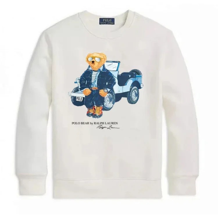 Round Neck Bear Ralph Lauren Autumn Couple Sweatshirt for Men and Women
