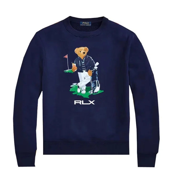 Round Neck Bear Ralph Lauren Autumn Couple Sweatshirt for Men and Women