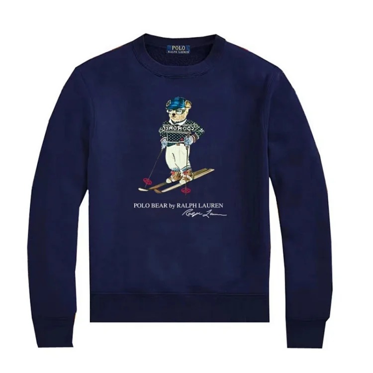 Round Neck Bear Ralph Lauren Autumn Couple Sweatshirt for Men and Women