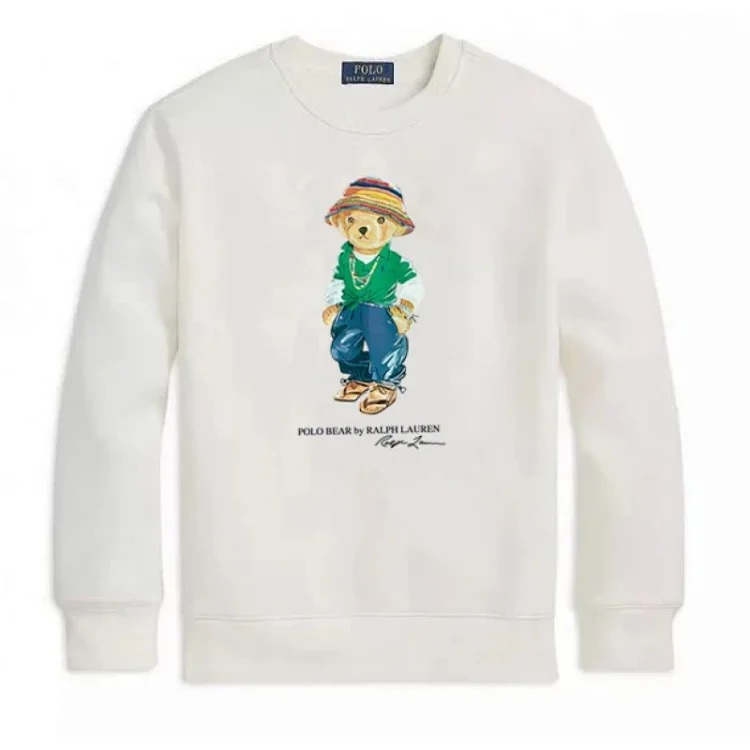 Round Neck Bear Ralph Lauren Autumn Couple Sweatshirt for Men and Women
