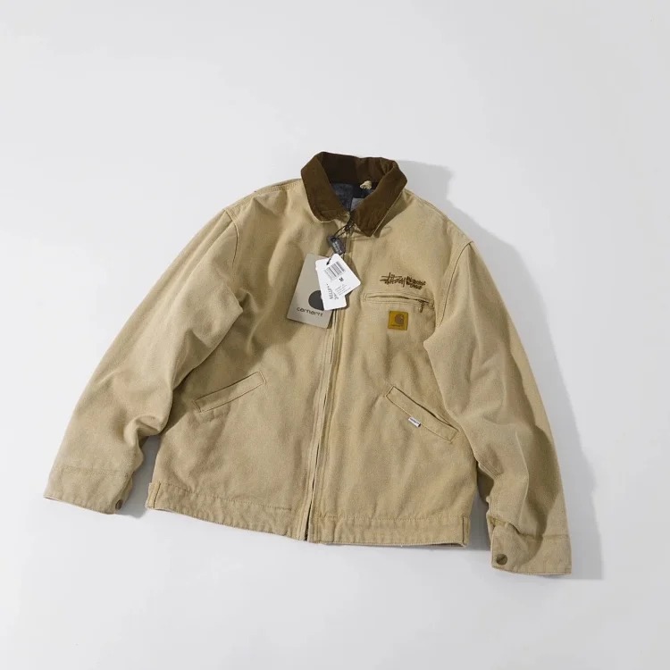 Carhartt style canvas American lapel work jacket classic Detroit men's and women's hooded top trendy