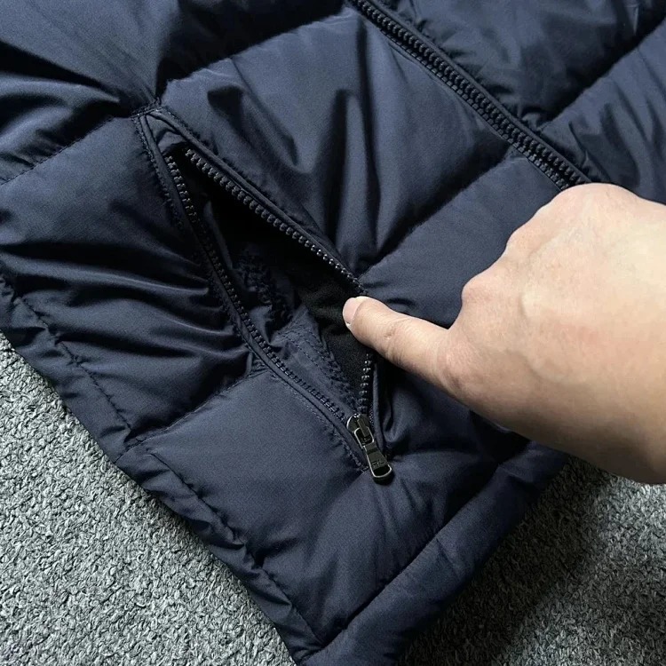 Eternally classic Ralph Lauren, men's hooded tall fluffy warm thick hooded down jacket with pony logo embroidery.