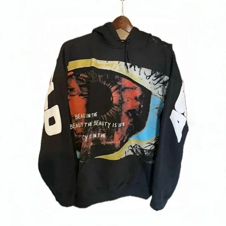 Ink foam printed hoodie plus size sweatshirt