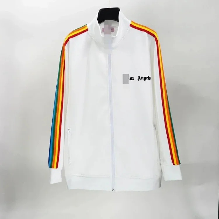 Palm Angels Correct of Palm Angel Striped Rainbow Pants Retro Casual Sports Jacket Set image 10