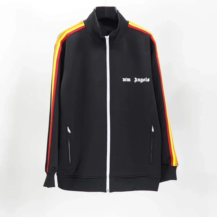 Palm Angels Correct of Palm Angel Striped Rainbow Pants Retro Casual Sports Jacket Set image 4
