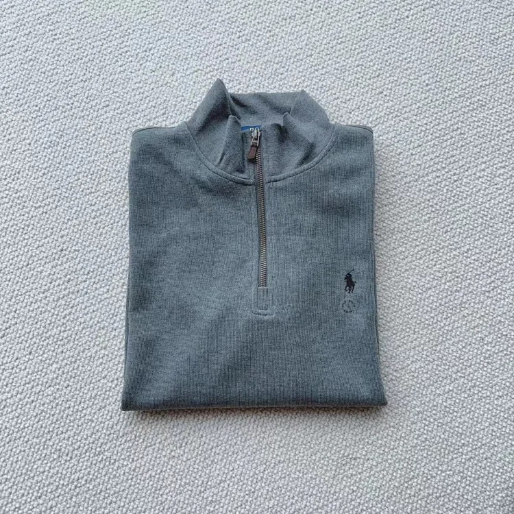 Ralph Lauren sweatshirt women's half zipper pony logo embroidered couple style stand collar long sleeves