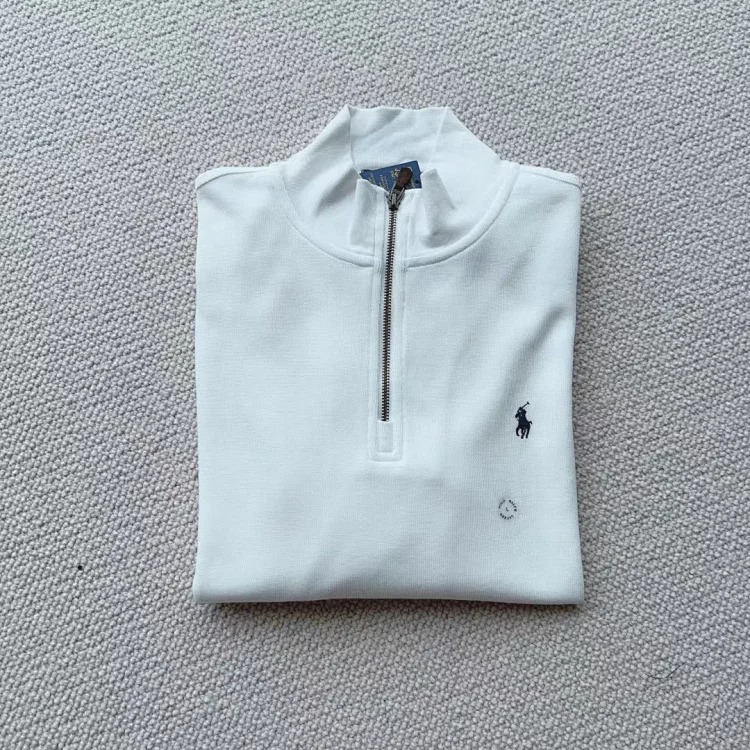 Ralph Lauren sweatshirt women's half zipper pony logo embroidered couple style stand collar long sleeves