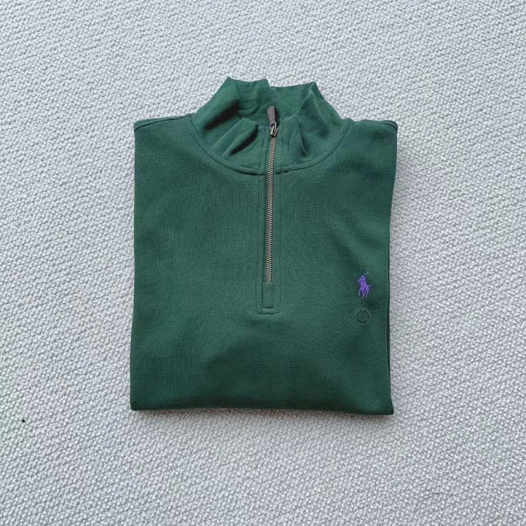 Ralph Lauren sweatshirt women's half zipper pony logo embroidered couple style stand collar long sleeves