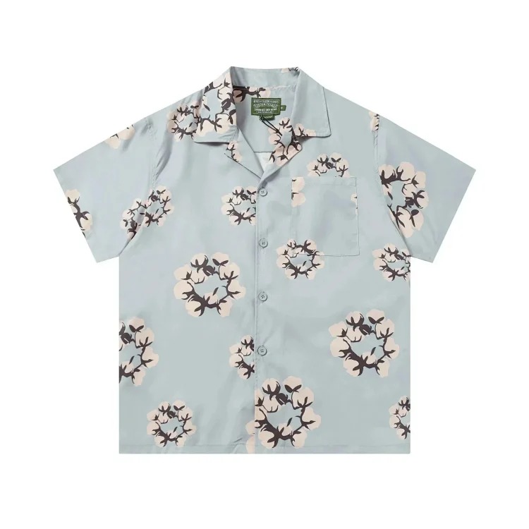 D.T kapok all-over printed short-sleeved loose T-shirt men's and women's shorts suit