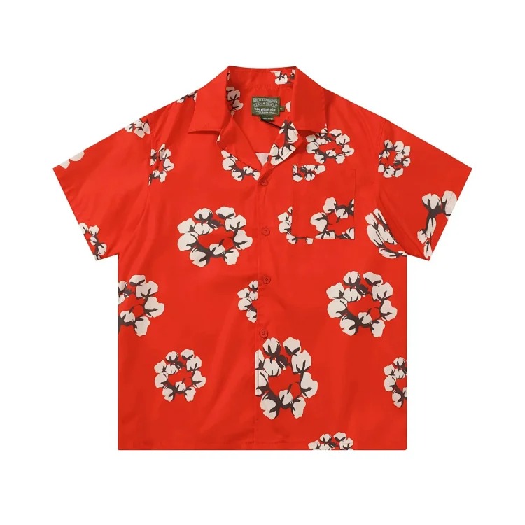 D.T kapok all-over printed short-sleeved loose T-shirt men's and women's shorts suit