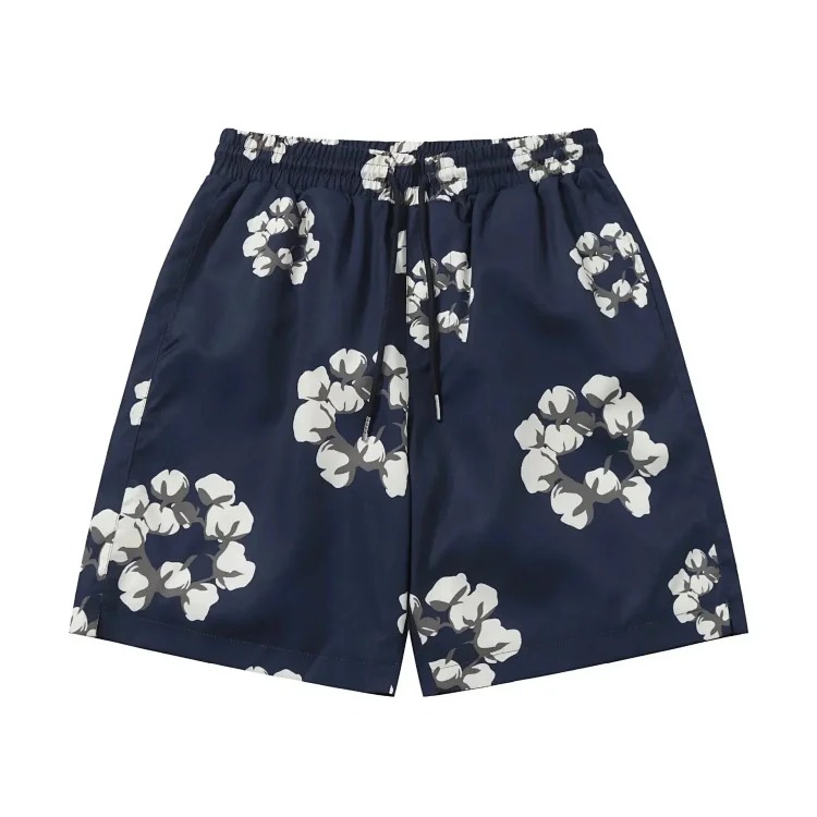 D.T kapok all-over printed short-sleeved loose T-shirt men's and women's shorts suit
