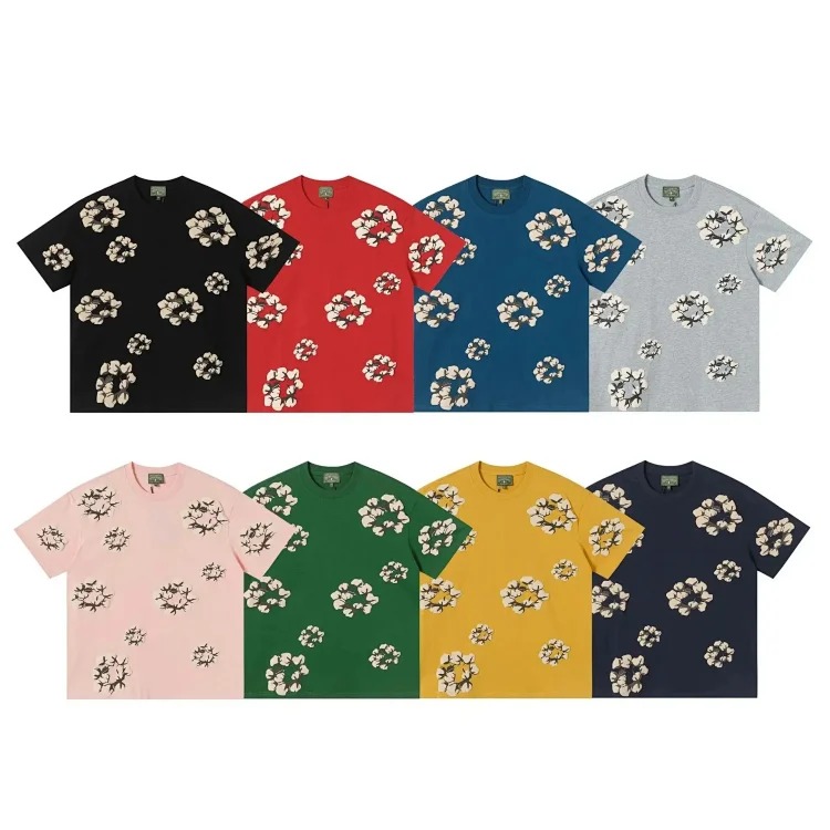 D.T kapok all-over printed short-sleeved loose T-shirt men's and women's shorts suit