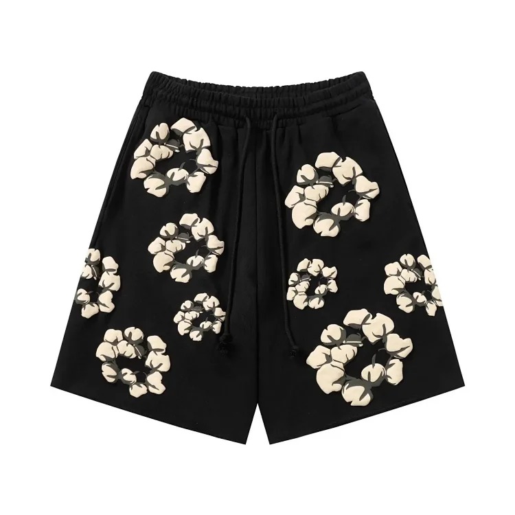D.T kapok all-over printed short-sleeved loose T-shirt men's and women's shorts suit
