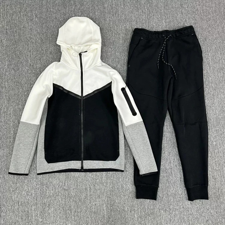 Cross-border hooded zipper shirt suit for men spring and sportswear casual jacket footwear sweatpants two-piece set