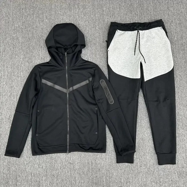 Cross-border hooded zipper shirt suit for men spring and sportswear casual jacket footwear sweatpants two-piece set