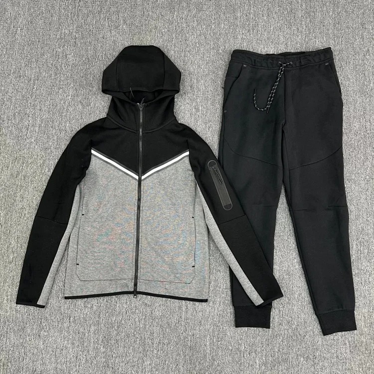 Cross-border hooded zipper shirt suit for men spring and sportswear casual jacket footwear sweatpants two-piece set