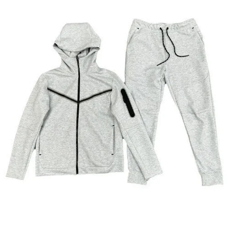 Cross-border hooded zipper shirt suit for men spring and sportswear casual jacket footwear sweatpants two-piece set