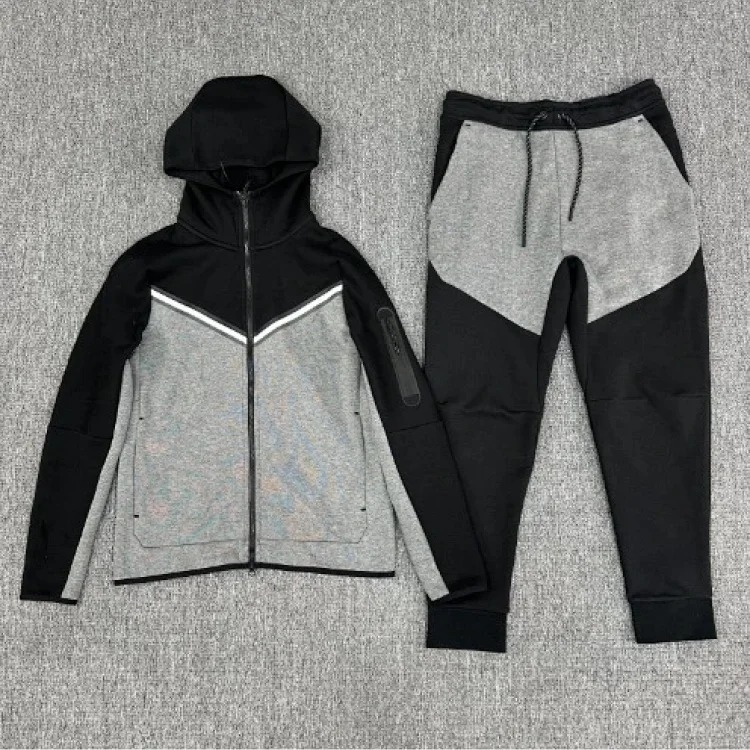 Cross-border hooded zipper shirt suit for men spring and sportswear casual jacket footwear sweatpants two-piece set