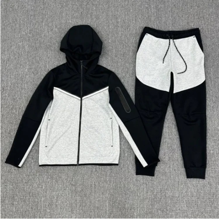 Cross-border hooded zipper shirt suit for men spring and sportswear casual jacket footwear sweatpants two-piece set