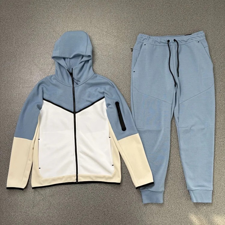 Cross-border hooded zipper shirt suit for men spring and sportswear casual jacket footwear sweatpants two-piece set