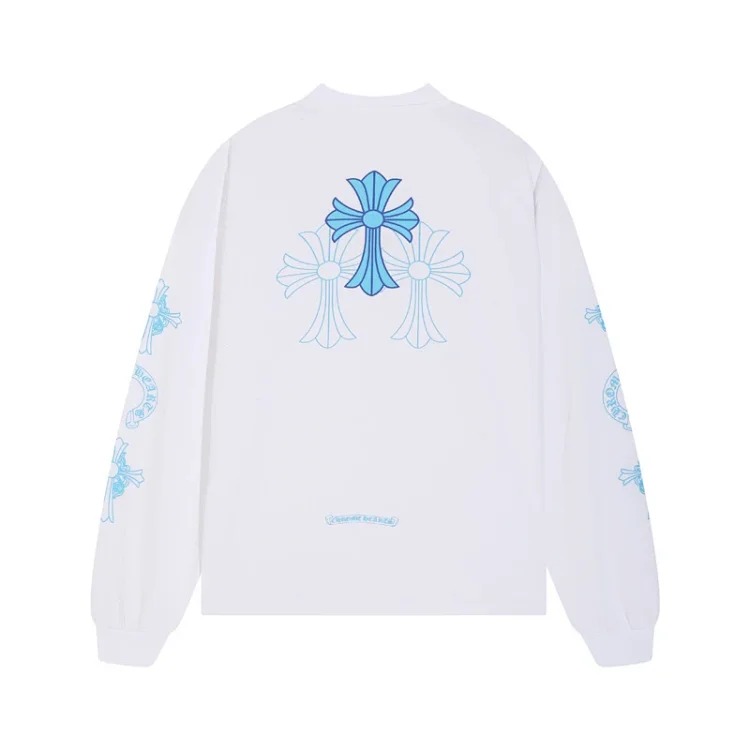 24SS New CH Cross Horseshoe Sanskrit Printed Long Sleeve Unisex Style