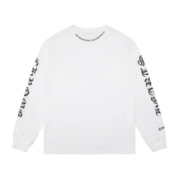 24SS New CH Cross Horseshoe Sanskrit Printed Long Sleeve Unisex Style
