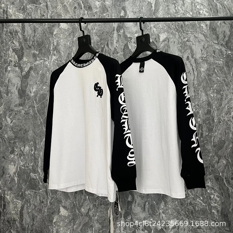 24SS New CH Cross Horseshoe Sanskrit Printed Long Sleeve Unisex Style
