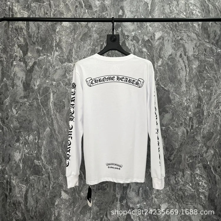 24SS New CH Cross Horseshoe Sanskrit Printed Long Sleeve Unisex Style