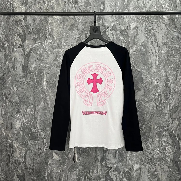 24SS New CH Cross Horseshoe Sanskrit Printed Long Sleeve Unisex Style
