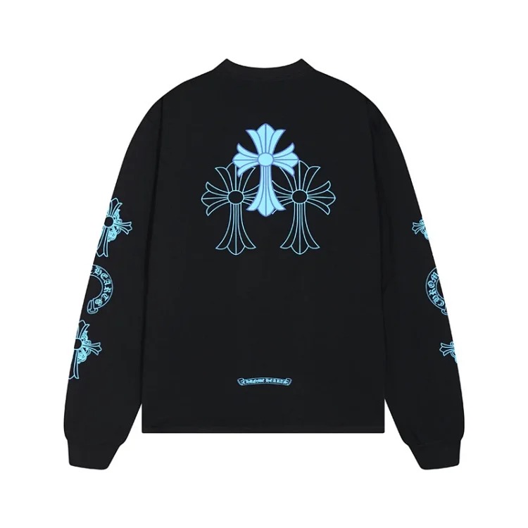 24SS New CH Cross Horseshoe Sanskrit Printed Long Sleeve Unisex Style
