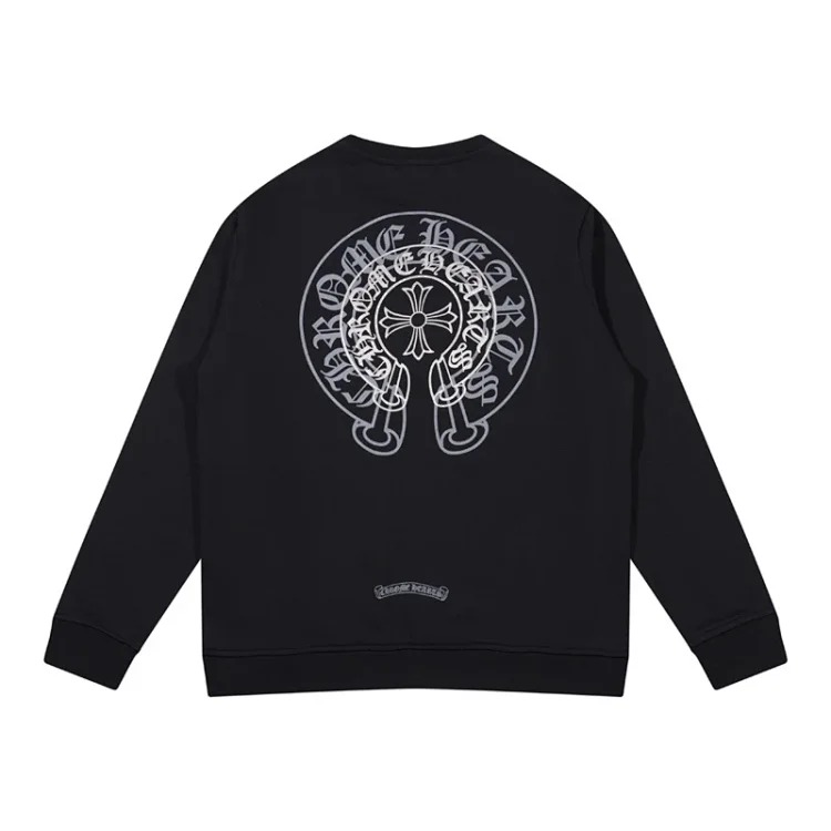 24SS New CH Cross Horseshoe Sanskrit Printed Long Sleeve Unisex Style