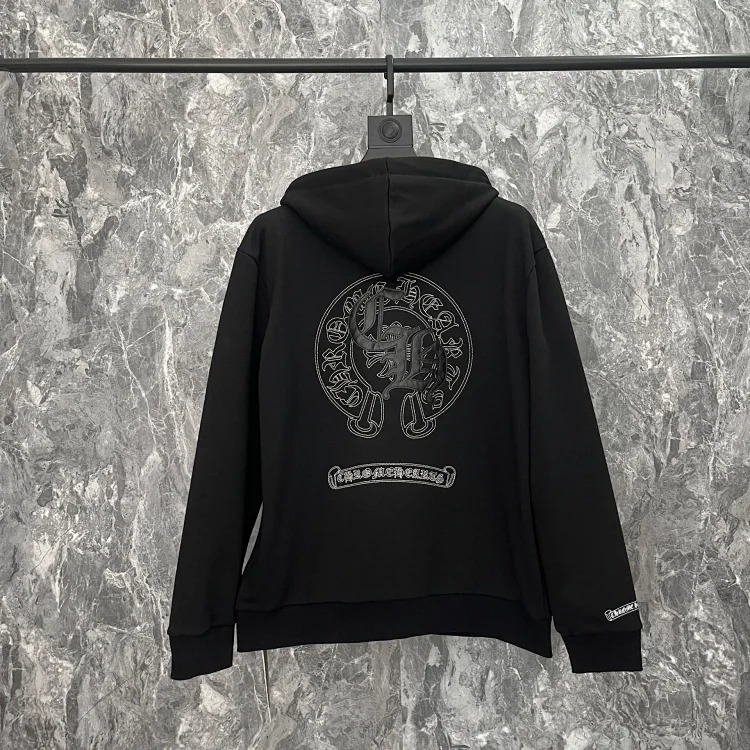 Foreign trade trendy brand CH pure cotton terry zipper cardigan hooded sweatshirt
