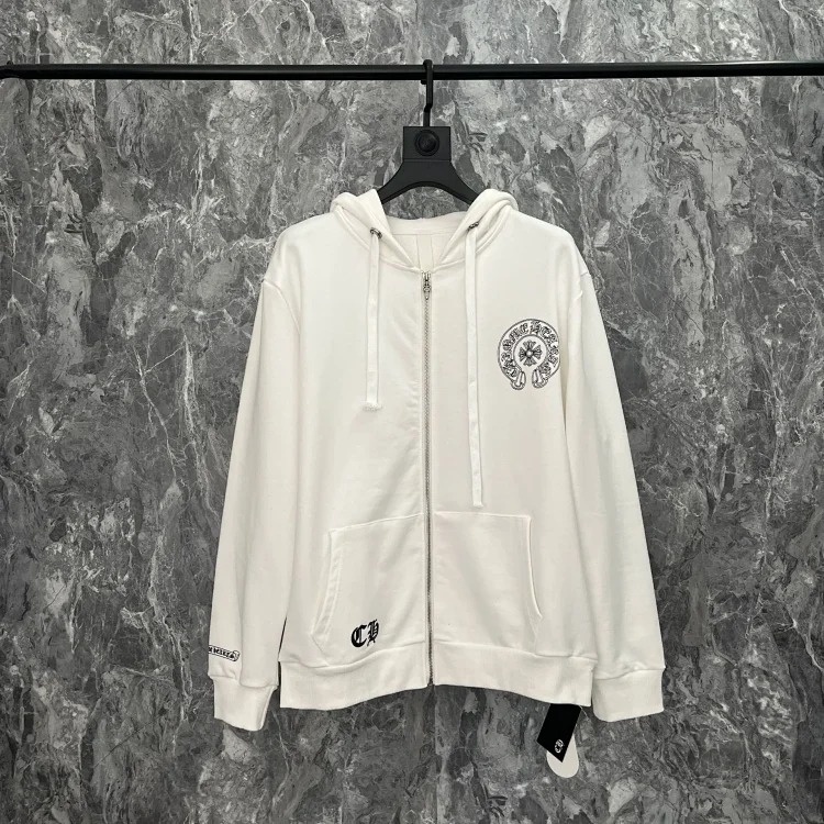Foreign trade trendy brand CH pure cotton terry zipper cardigan hooded sweatshirt