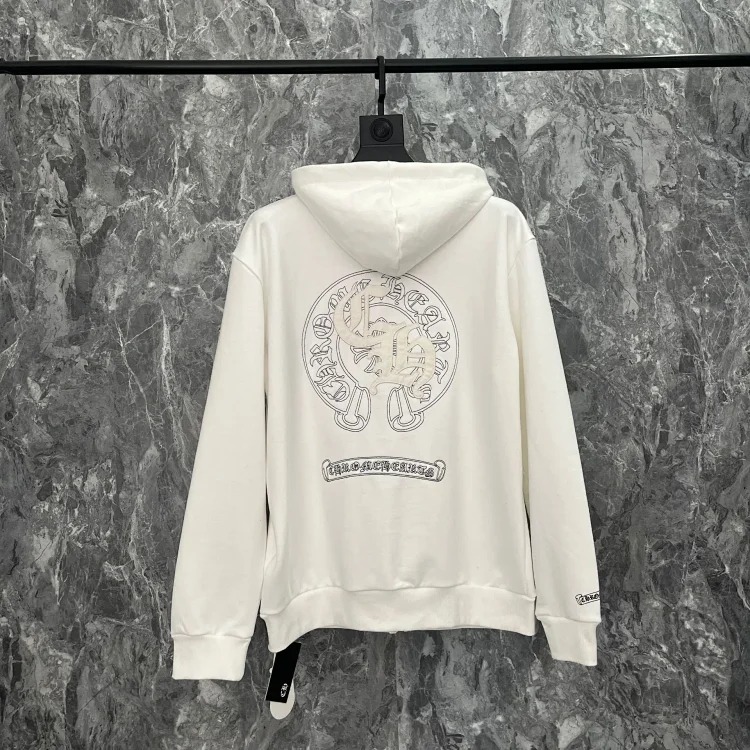 Foreign trade trendy brand CH pure cotton terry zipper cardigan hooded sweatshirt