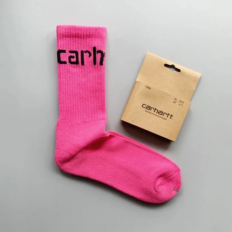 Carhartt men's and women's European and American fashion brand towel bottom gold label embroidery simple workwear style skateboard sports socks