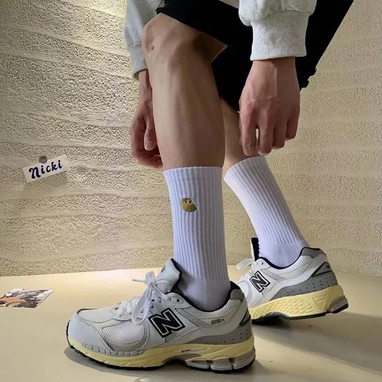 Carhartt men's and women's European and American fashion brand towel bottom gold label embroidery simple workwear style skateboard sports socks