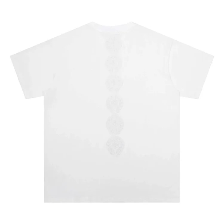 Chrome Hearts 24SS new CH color leather cross contrast short-sleeved T-shirt