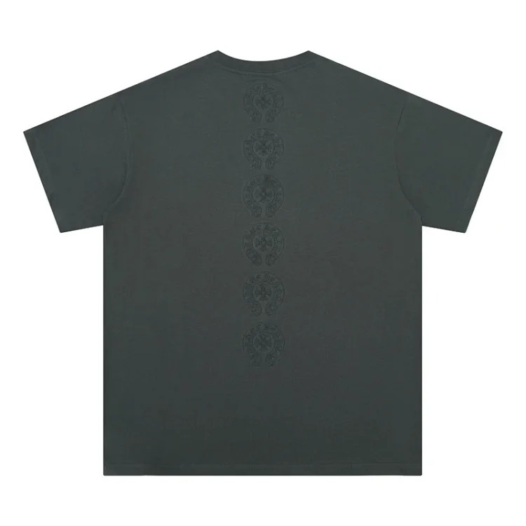 Chrome Hearts 24SS new CH color leather cross contrast short-sleeved T-shirt