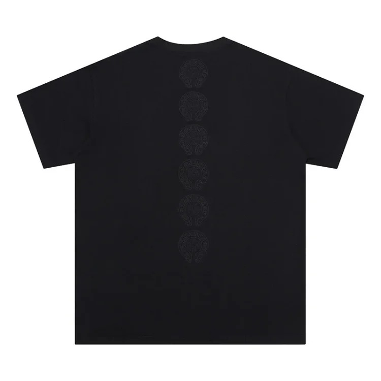 Chrome Hearts 24SS new CH color leather cross contrast short-sleeved T-shirt