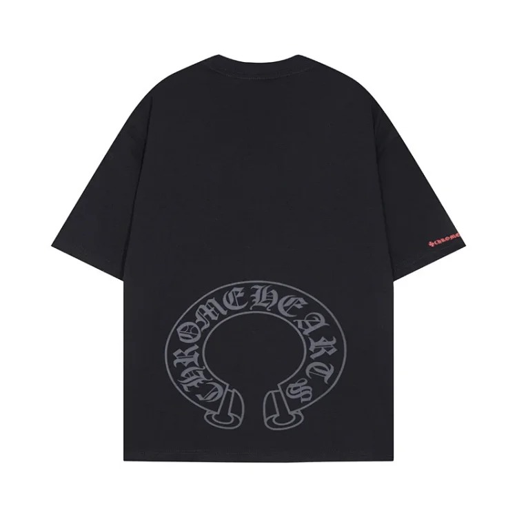 Chrome Hearts 24SS new CH color leather cross contrast short-sleeved T-shirt